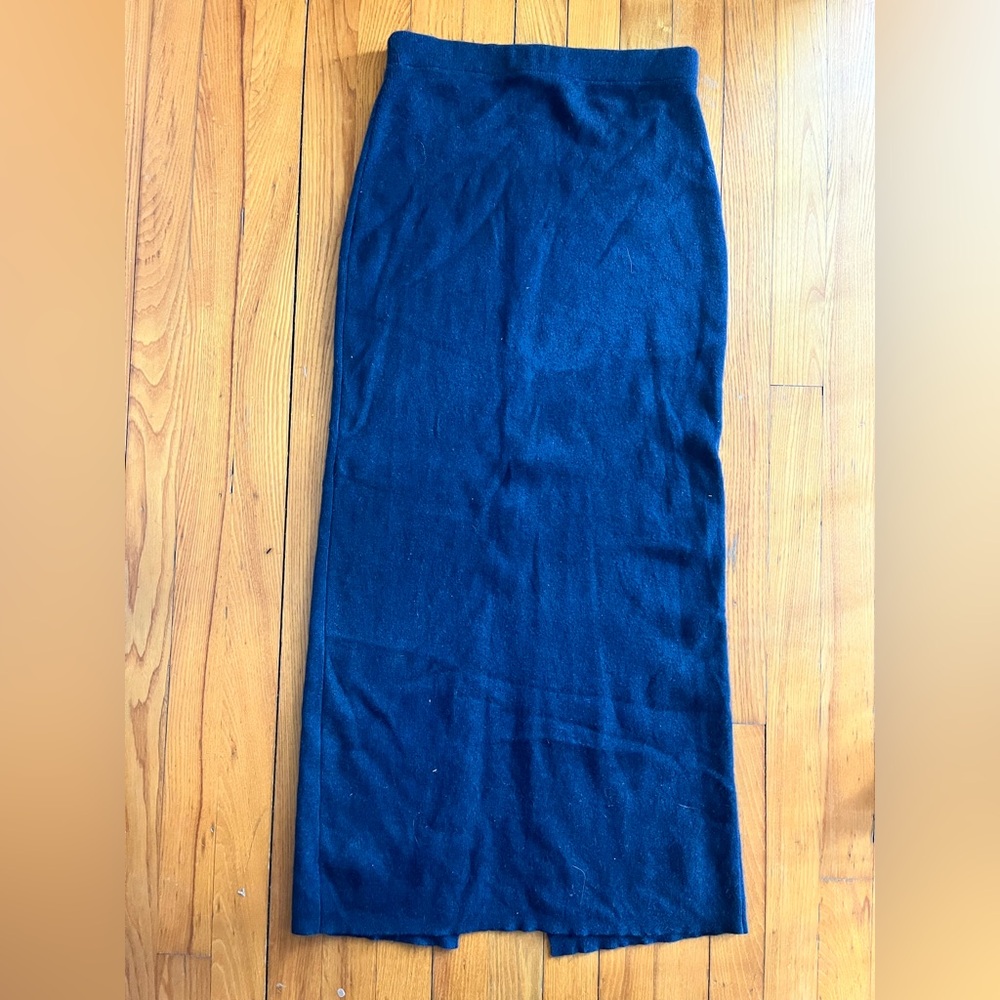 United Colors Of Benetton Navy Wool Pencil Skirt